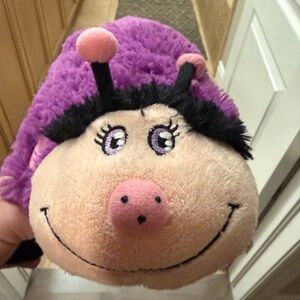 Plush Purple Ladybug Stuffed Toy - Pink Face